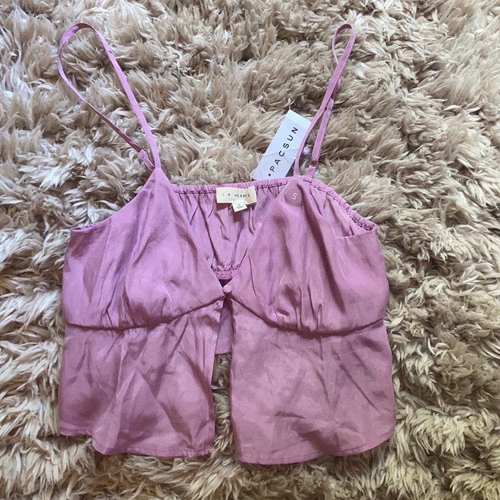 Magenta cutout crop top